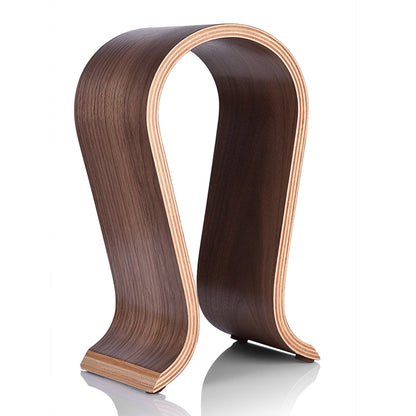 U-Shaped Wooden Headphone Stand, Walnut-Finish Desk Hanger, 6.3 x 9.8 x 3.9 in - Image 4