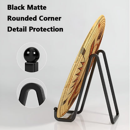 Square Wire Plate Stands in Black Metal, 6 in Display Easels, Set of 2 - Image 5