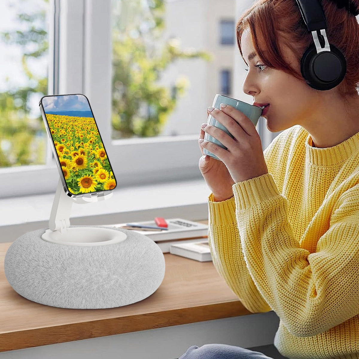 Pillow Phone and Tablet Holder, Soft Rotating Stand for Bed and Sofa - Image 5