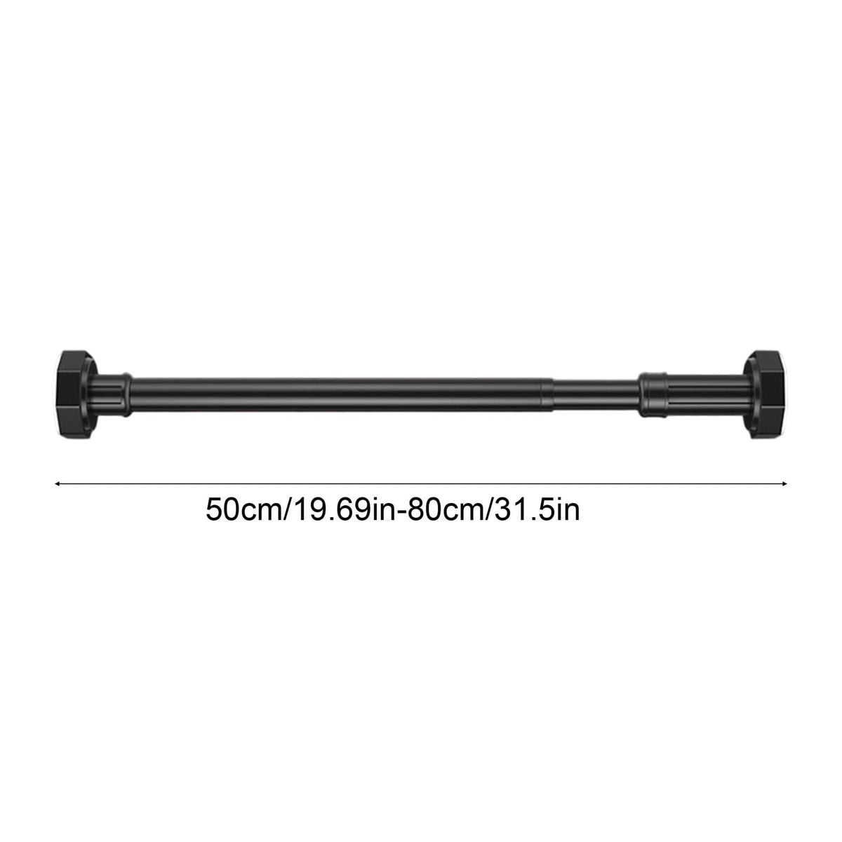 Adjustable Closet Rod in Black Metal, Extends 19.5 to 31.5 in, Heavy Duty - Image 6