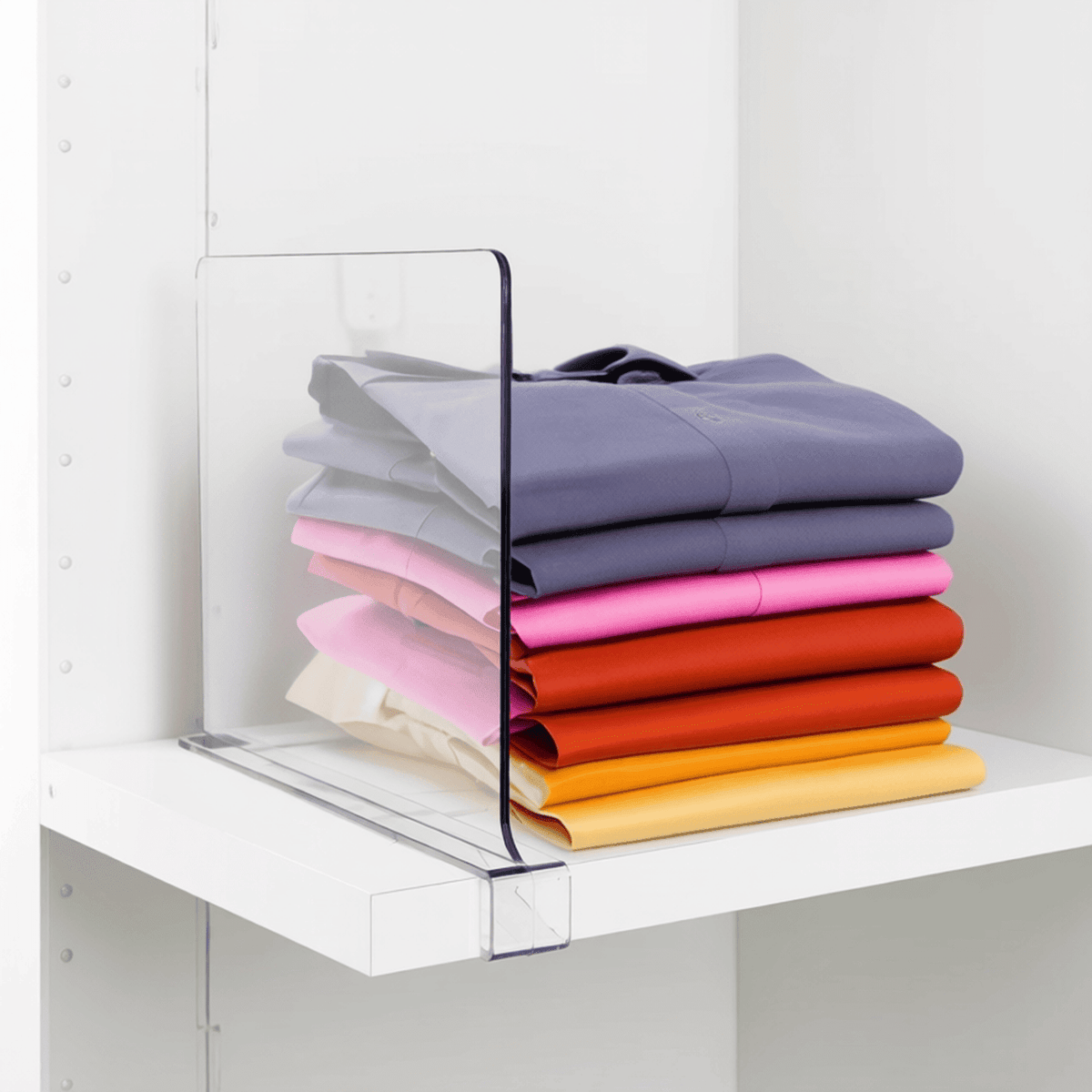 Clear Acrylic Shelf Dividers, 2-Piece Set of Slide-On Closet Separators - Image 4