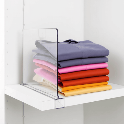 Clear Acrylic Shelf Dividers, 2-Piece Set of Slide-On Closet Separators - Image 4