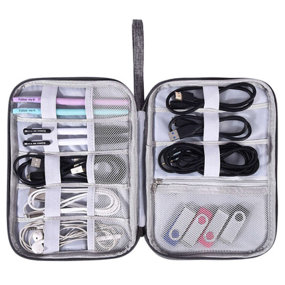 Electronics Cable Organizer Pouch, Water-Resistant Nylon Tech Case, Red - Image 4