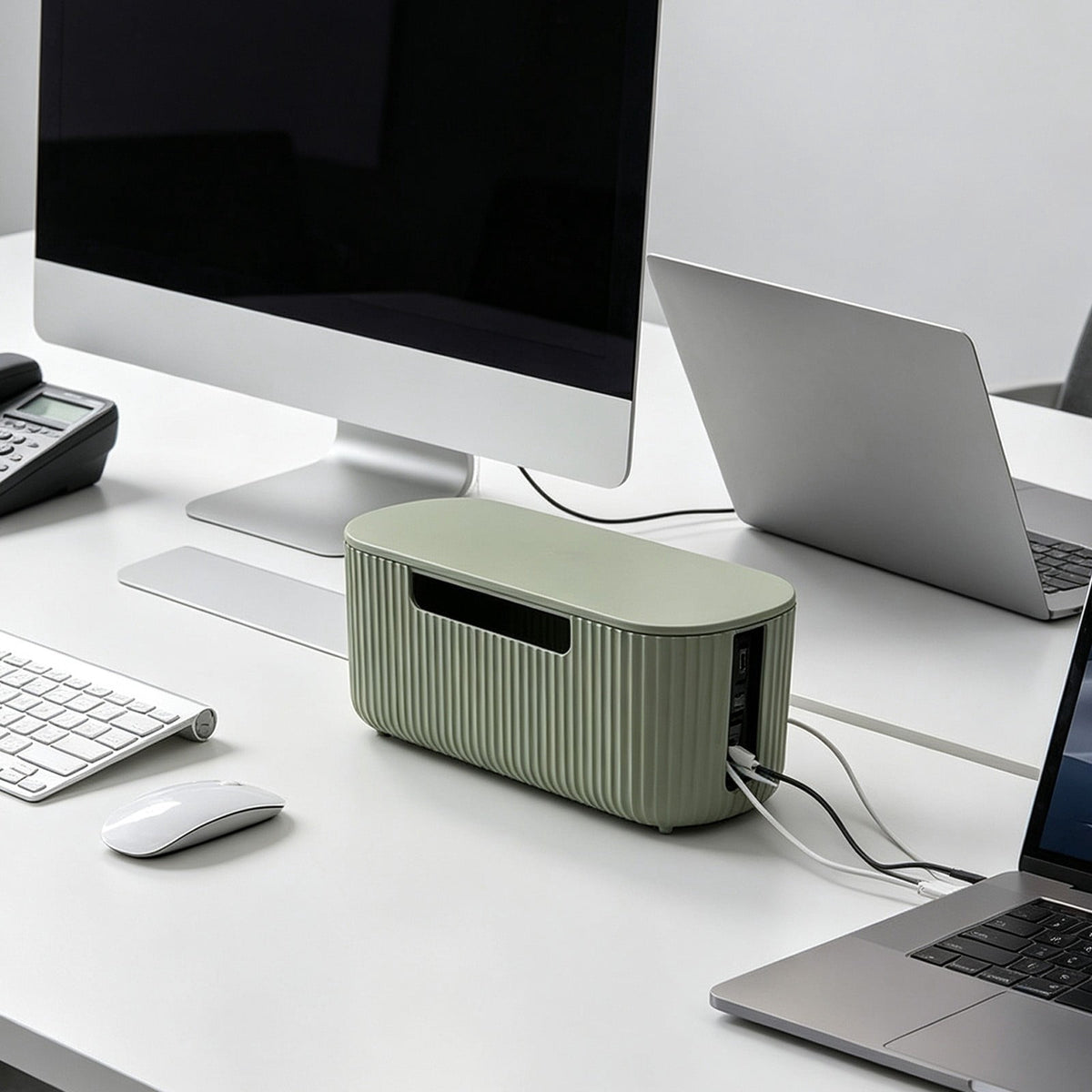 Vented Cable Management Box, Plastic Power Strip Cover, 11.81 x 4.72 x 4.33 in - Image 6