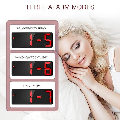 Digital Alarm Clock with 6.5 in Red Display, USB or Battery Desk Clock - Image 5