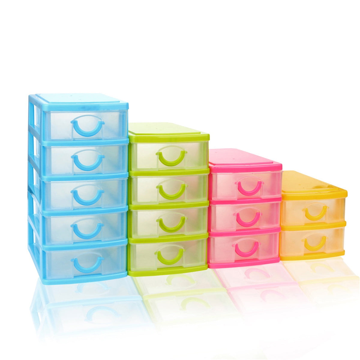 Mini Drawer Organizer with 5 Compartments, Stackable Desktop Storage Case - Image 4