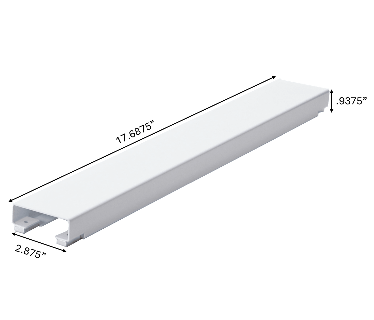 Magnetic Under-Desk Cable Tray, 17.7 in White Powder-Coated Metal - Image 5