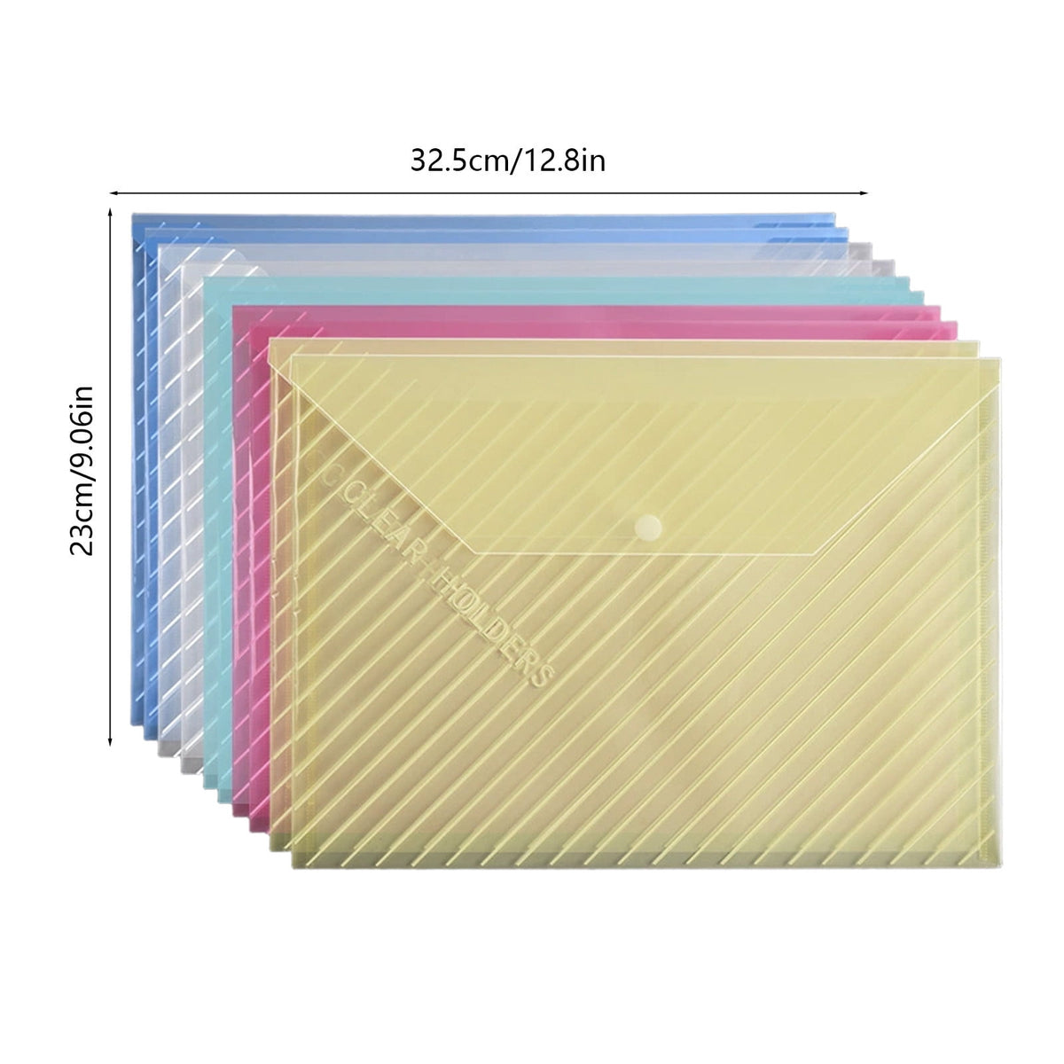 Clear A4 Document Pouches with Snap Closure, 10-Piece Set, 12.8 x 9.06 in - Image 3