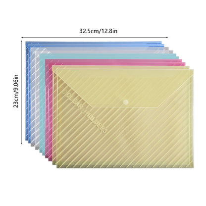 Clear A4 Document Pouches with Snap Closure, 10-Piece Set, 12.8 x 9.06 in - Image 3