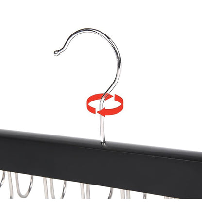 Wooden Belt Hanger with 14 Swivel Hooks, Closet Rack for Ties and Scarves - Image 4