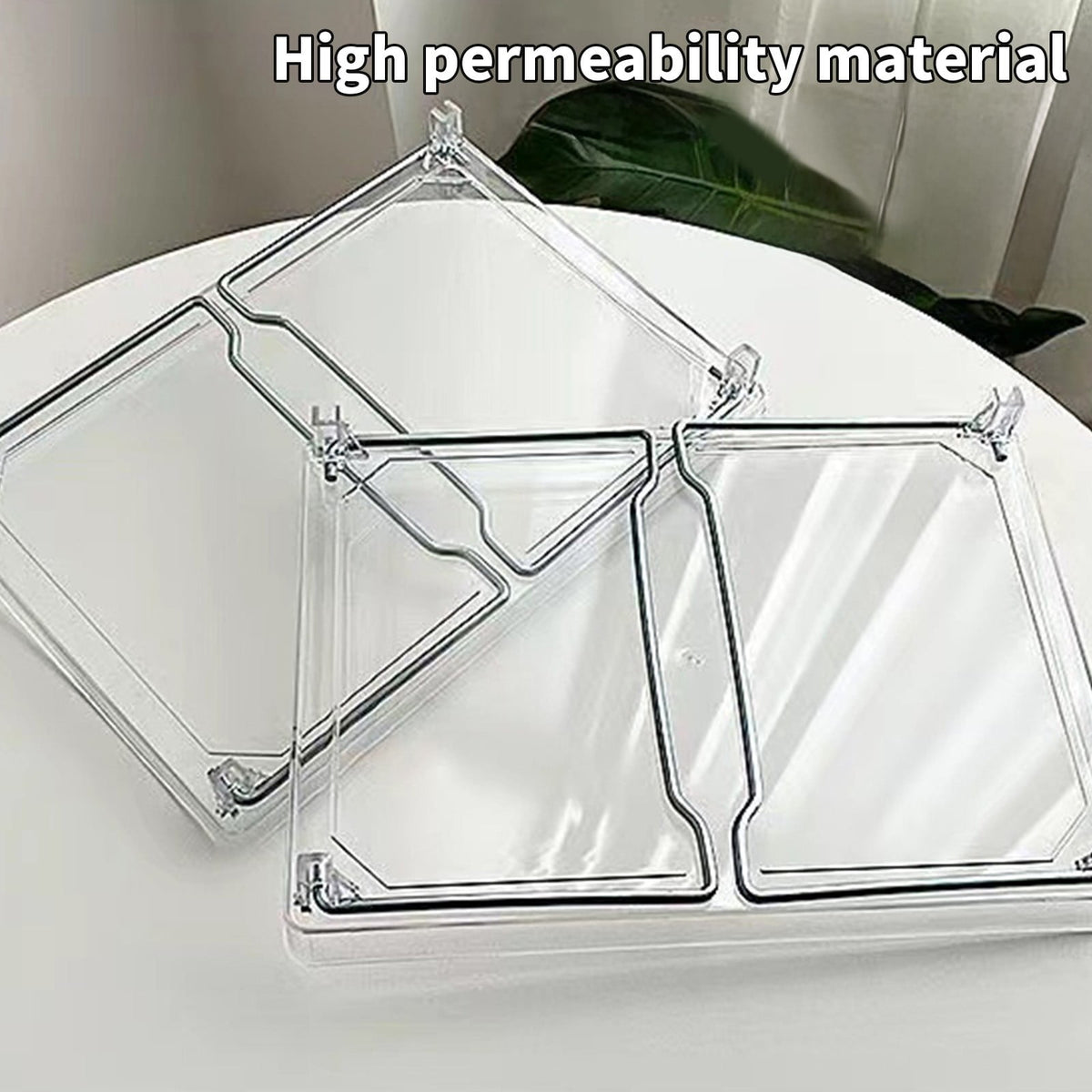 Clear Folding Desk Organizer with Drawers, Stackable Countertop Storage Box - Image 4