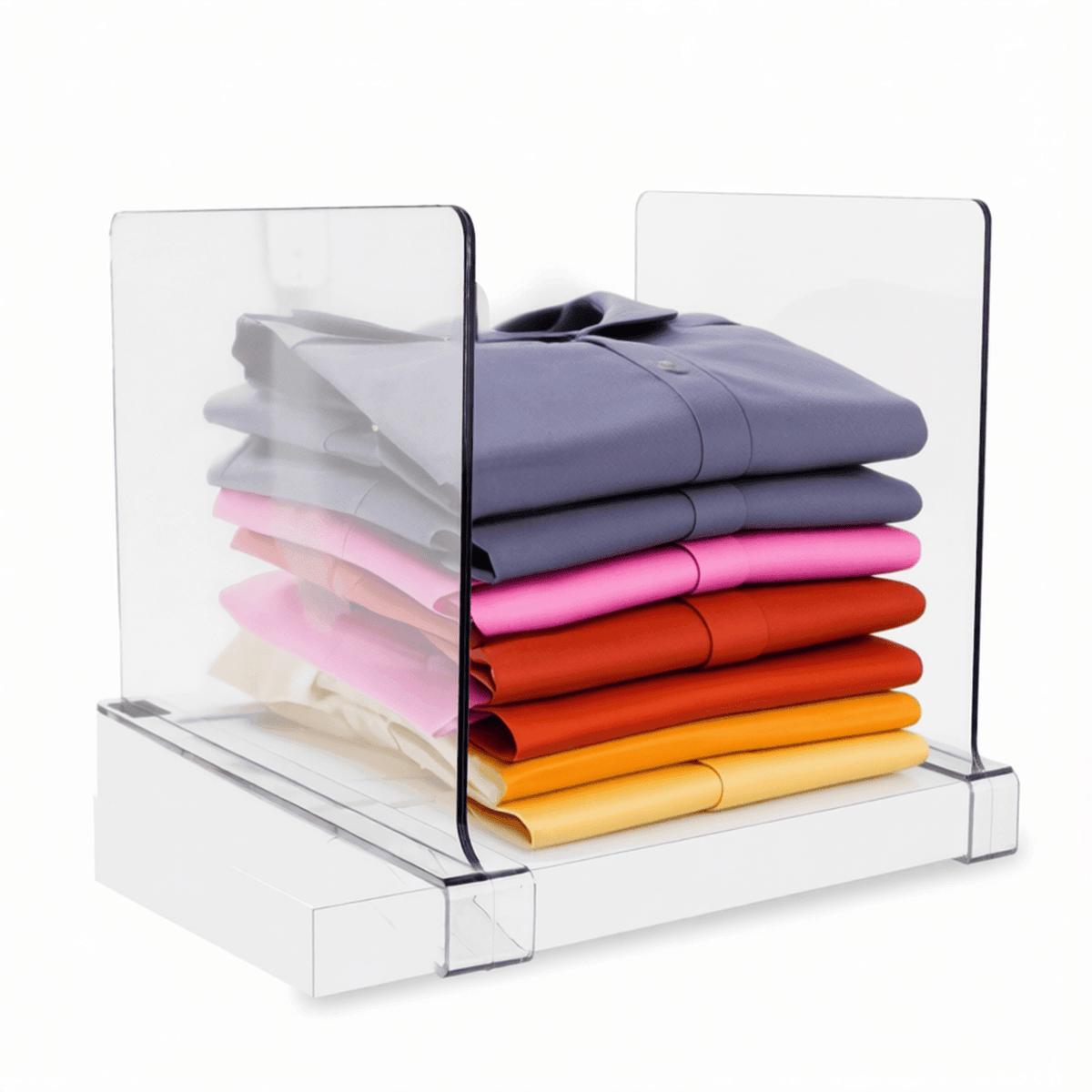 Clear Acrylic Shelf Dividers, 2-Piece Set of Slide-On Closet Separators - Image 2