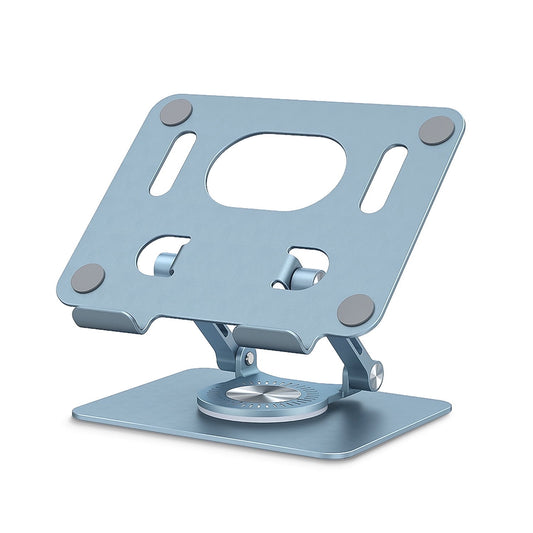 Aluminium Tablet Stand with Swivel Base, Blue Adjustable Desk Holder