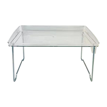 Clear Folding Desk Organizer with Drawers, Stackable Countertop Storage Box