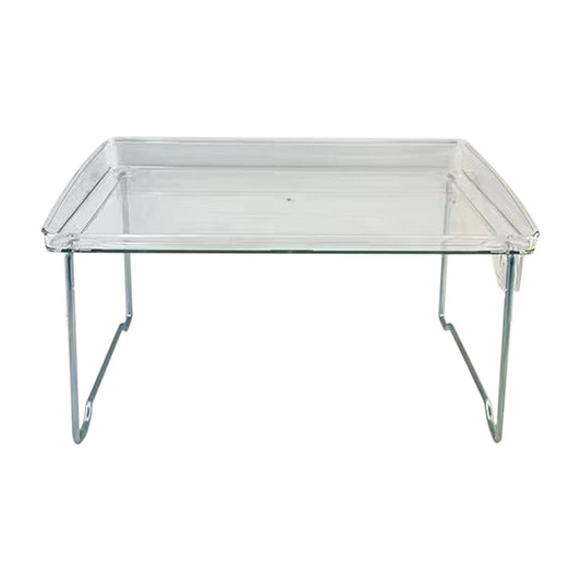 Clear Folding Desk Organizer with Drawers, Stackable Countertop Storage Box