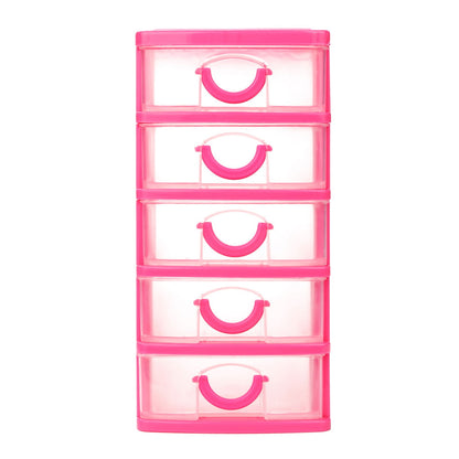 Mini Drawer Organizer with 5 Compartments, Stackable Desktop Storage Case
