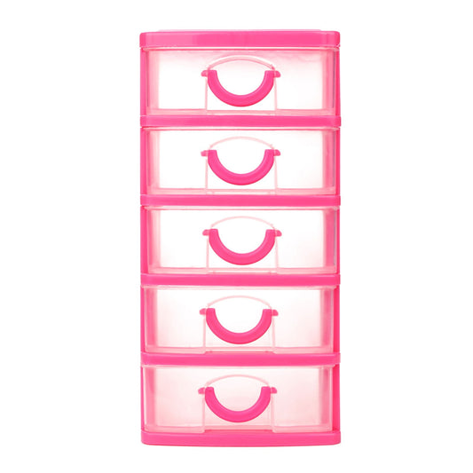 Mini Drawer Organizer with 5 Compartments, Stackable Desktop Storage Case