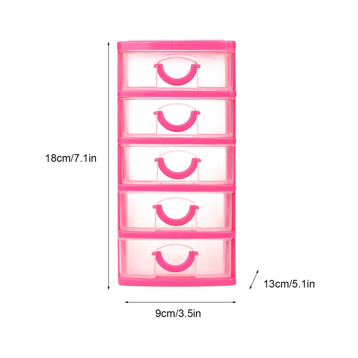 Mini Drawer Organizer with 5 Compartments, Stackable Desktop Storage Case - Image 2