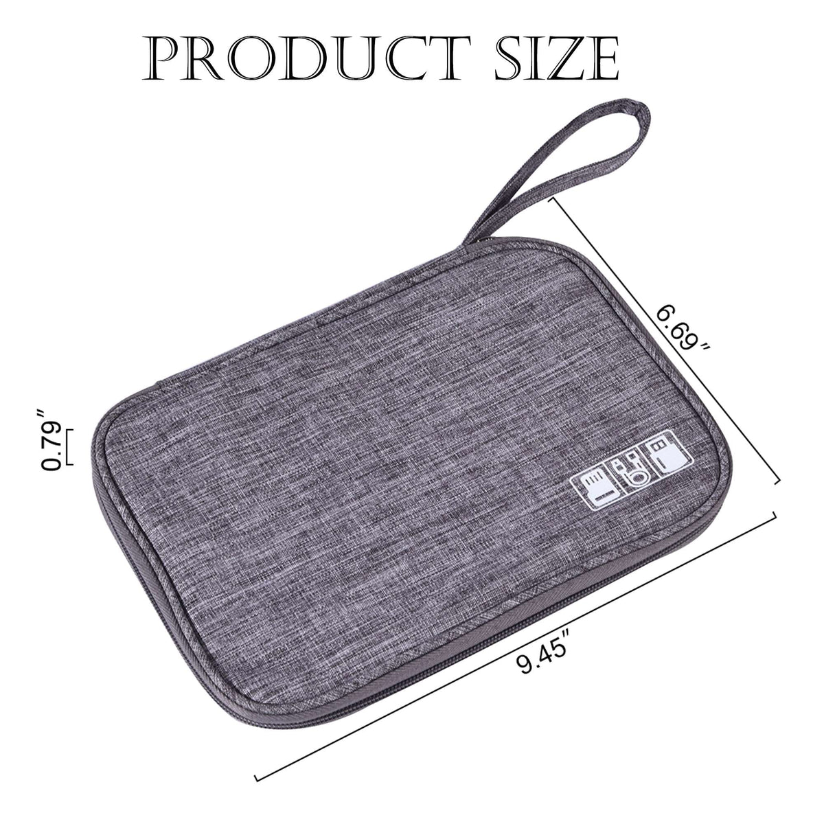 Electronics Cable Organizer Pouch, Water-Resistant Nylon Tech Case, Red - Image 3