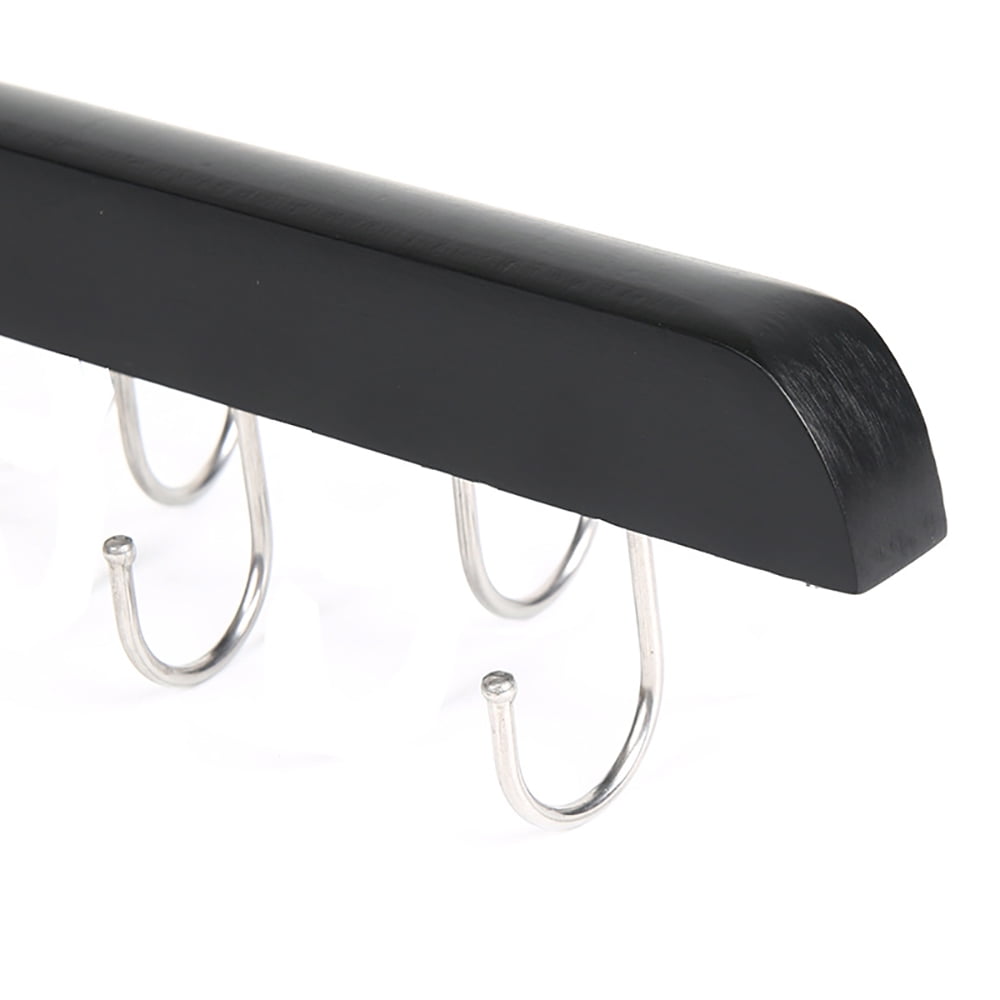Wooden Belt Hanger with 14 Swivel Hooks, Closet Rack for Ties and Scarves