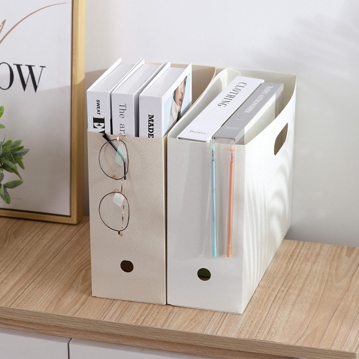 Folding Magazine File and Book Stand, Plastic Desk Rack, 12.5 x 9.6 x 4.3 in - Image 6