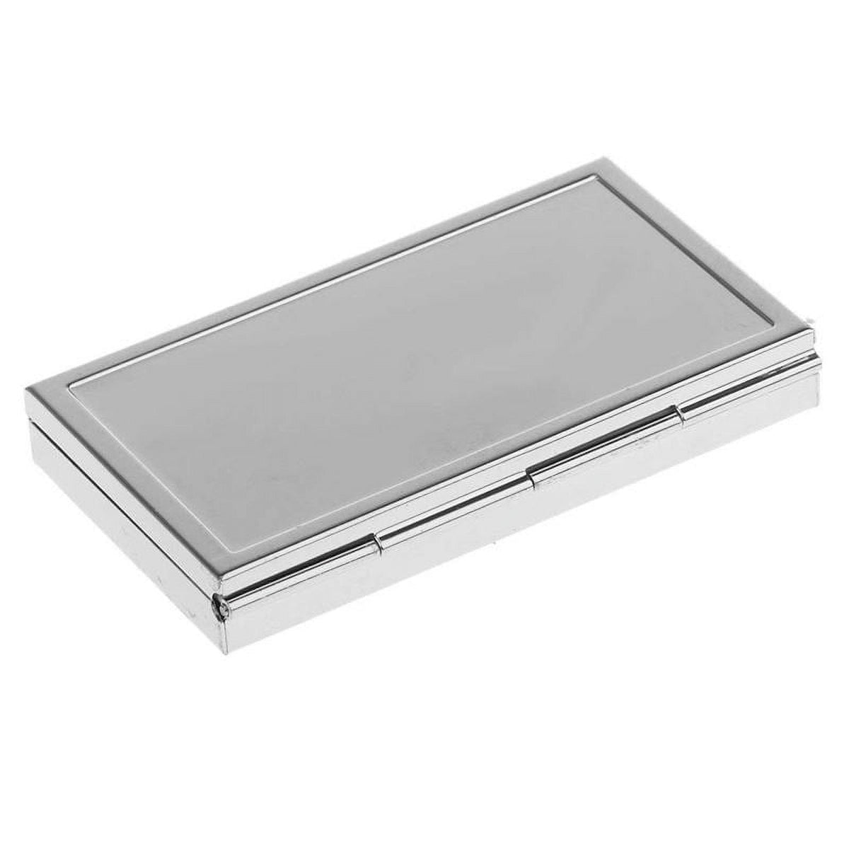 Mini Metal Pill Box with 3 Compartments, Silver Travel Tablet Case
