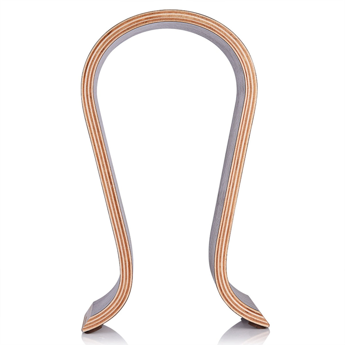 U-Shaped Wooden Headphone Stand, Walnut-Finish Desk Hanger, 6.3 x 9.8 x 3.9 in