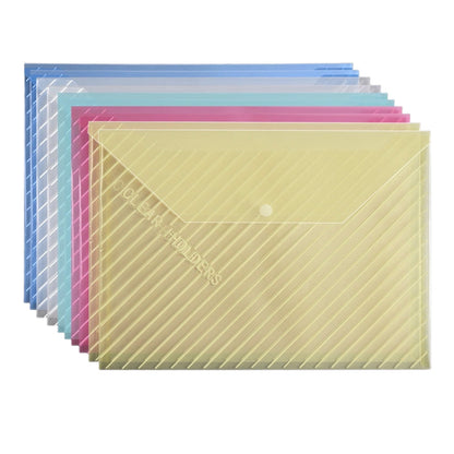 Clear A4 Document Pouches with Snap Closure, 10-Piece Set, 12.8 x 9.06 in
