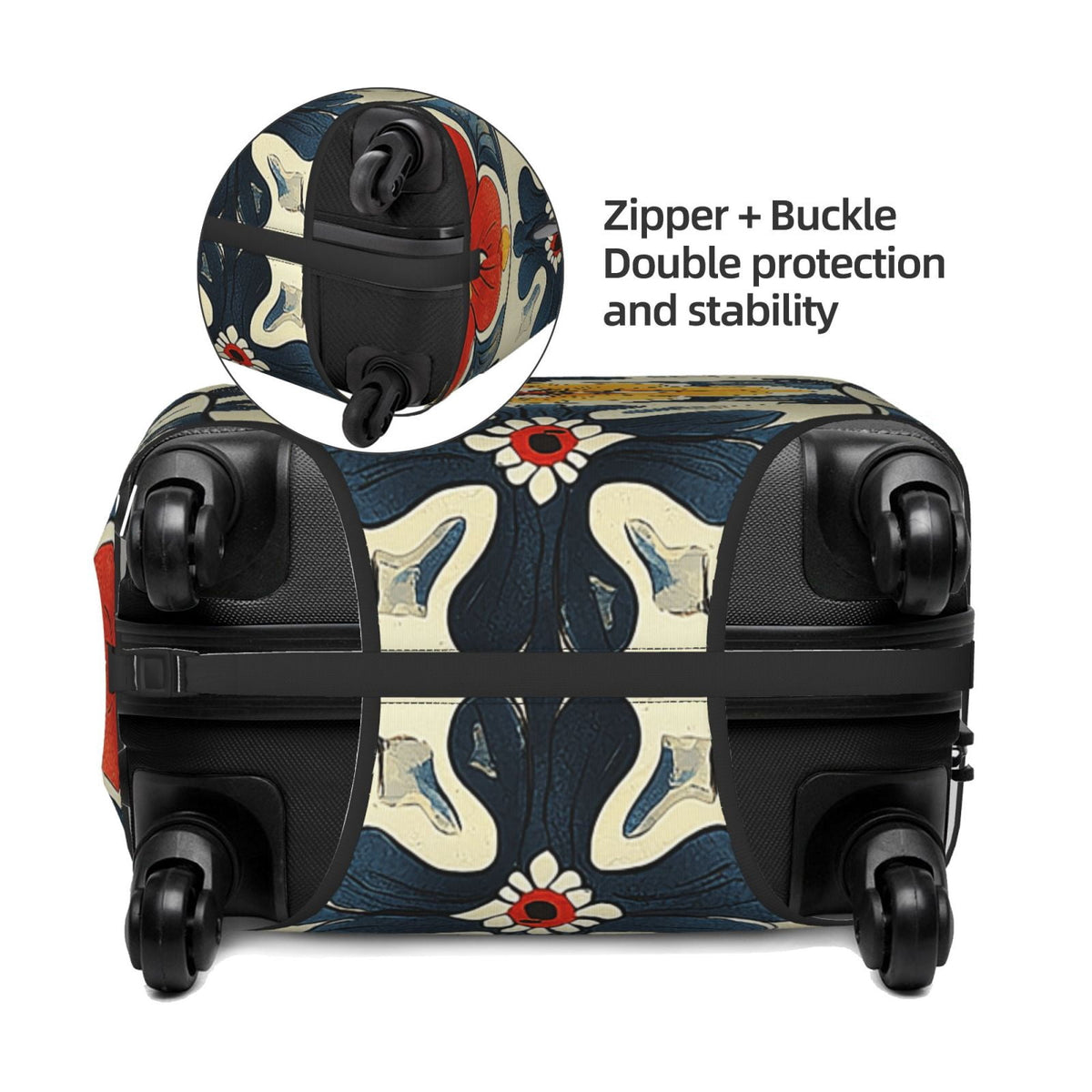 Patterned Luggage Cover for 22 to 24 in Suitcases, Washable Scratch Guard - Image 3