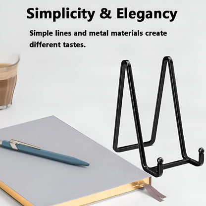 Square Wire Plate Stands in Black Metal, 6 in Display Easels, Set of 2 - Image 3