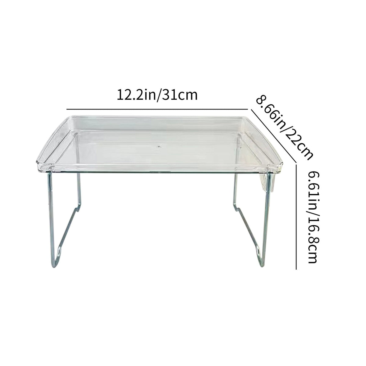 Clear Folding Desk Organizer with Drawers, Stackable Countertop Storage Box - Image 3