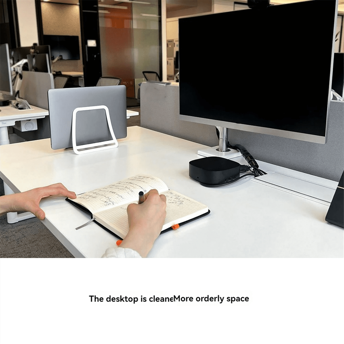 Vertical Desk Rack for Laptops and Tablets, Adjustable Width, Black - Image 5