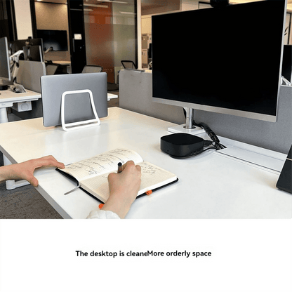 Vertical Desk Rack for Laptops and Tablets, Adjustable Width, Black - Image 5