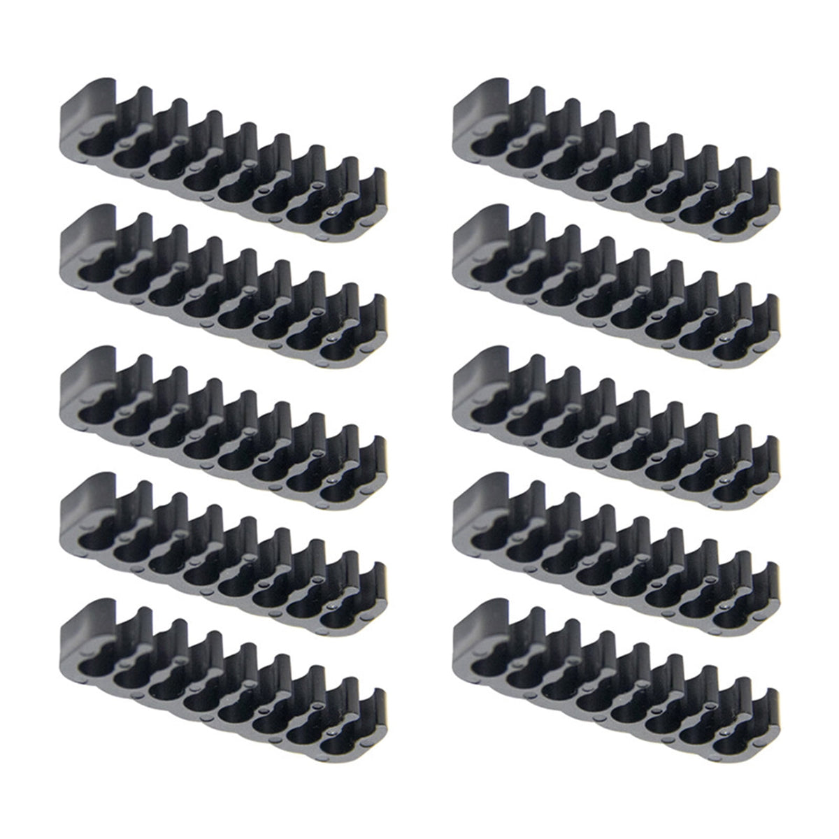 Cable Clips for Computer Builds, 10-Piece Black Wire Organizers, 1.5 in