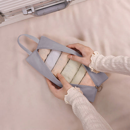 Small Packing Pouch for Underwear and Socks, Gray Travel Cube, 10.63 in - Image 2