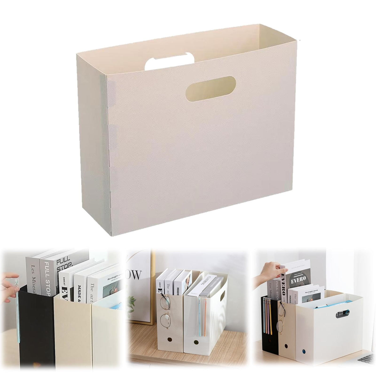 Folding Magazine File and Book Stand, Plastic Desk Rack, 12.5 x 9.6 x 4.3 in - Image 3