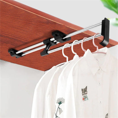 Pull-Out Closet Rod, Retractable Closet Hanger Rail, Screw Mounted - Image 2