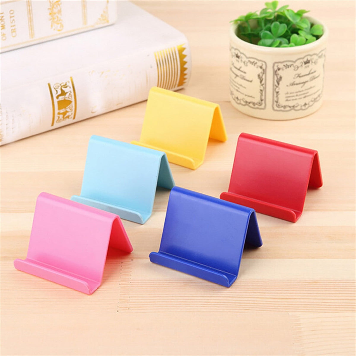 Foldable Phone Stands, Set of 5 Pocket-Size Desk Kickstands in Mixed Colors - Image 3