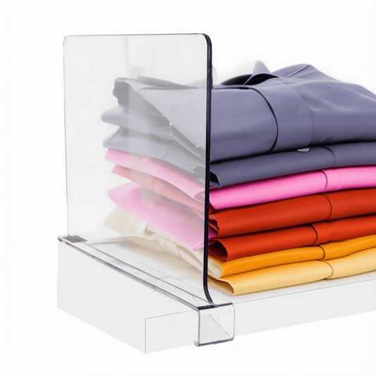 Clear Acrylic Shelf Dividers, 2-Piece Set of Slide-On Closet Separators