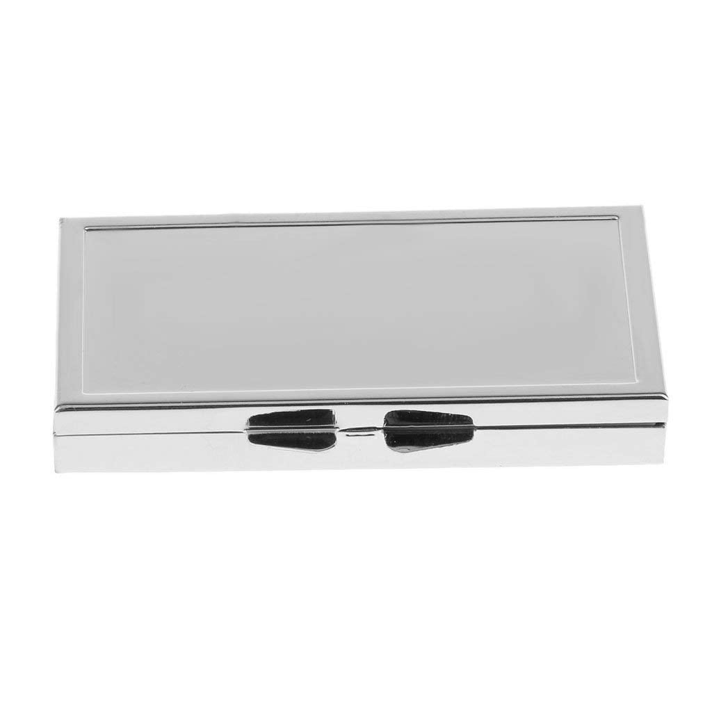 Mini Metal Pill Box with 3 Compartments, Silver Travel Tablet Case - Image 2