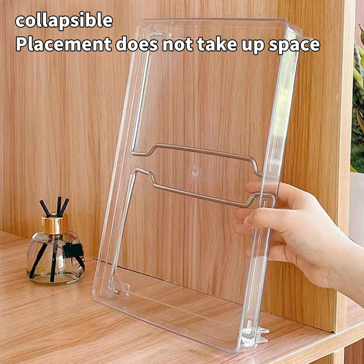 Clear Folding Desk Organizer with Drawers, Stackable Countertop Storage Box - Image 5