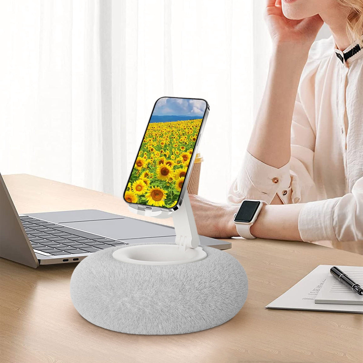 Pillow Phone and Tablet Holder, Soft Rotating Stand for Bed and Sofa - Image 3