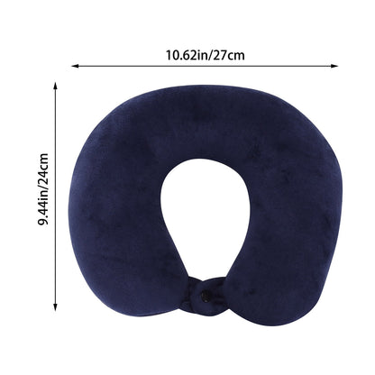 Memory Foam Travel Neck Pillow with Washable Cover, Gray, 10.63 in Wide - Image 2