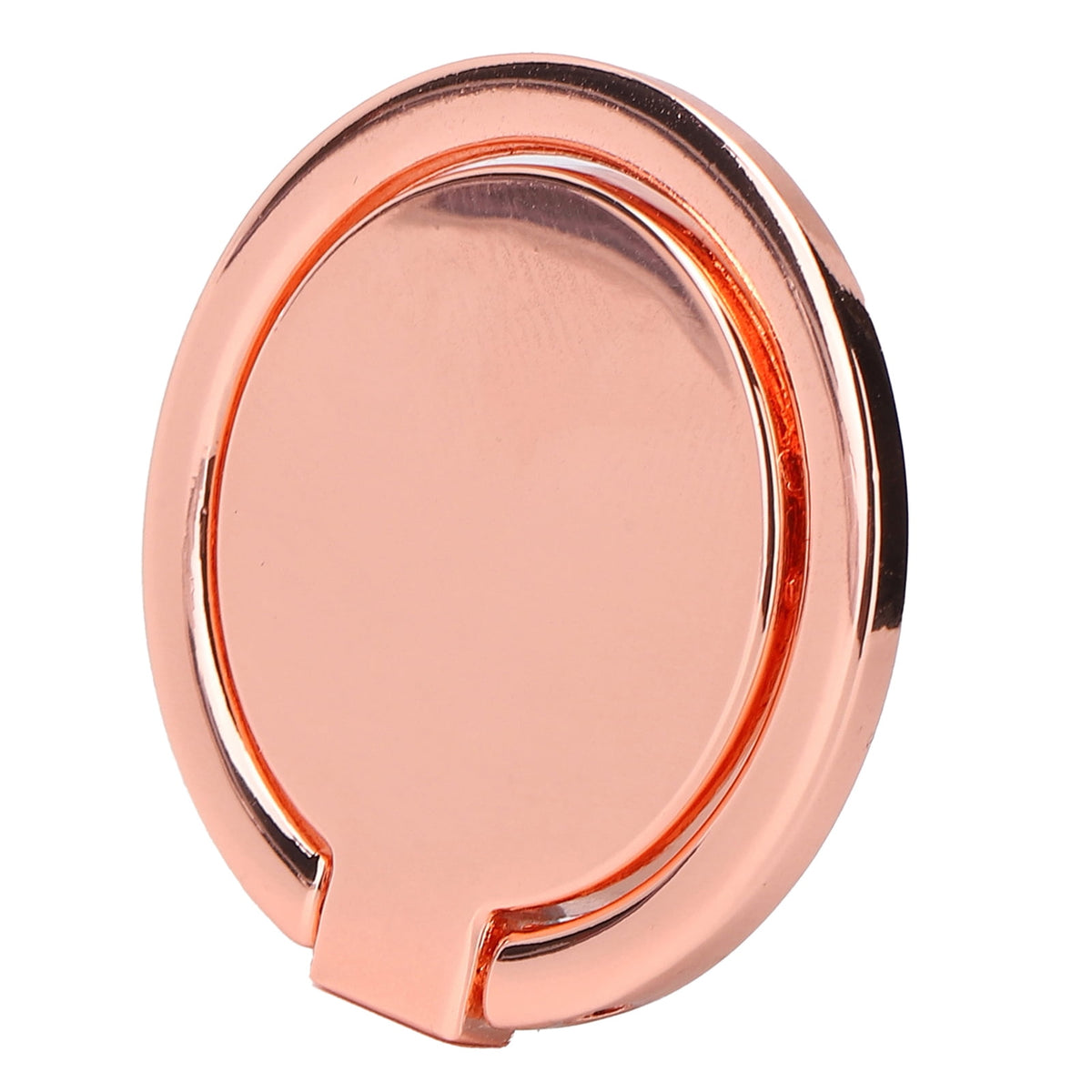 Magnetic Metal Phone Ring Grip and Kickstand, Rose Gold, Rotates Fully