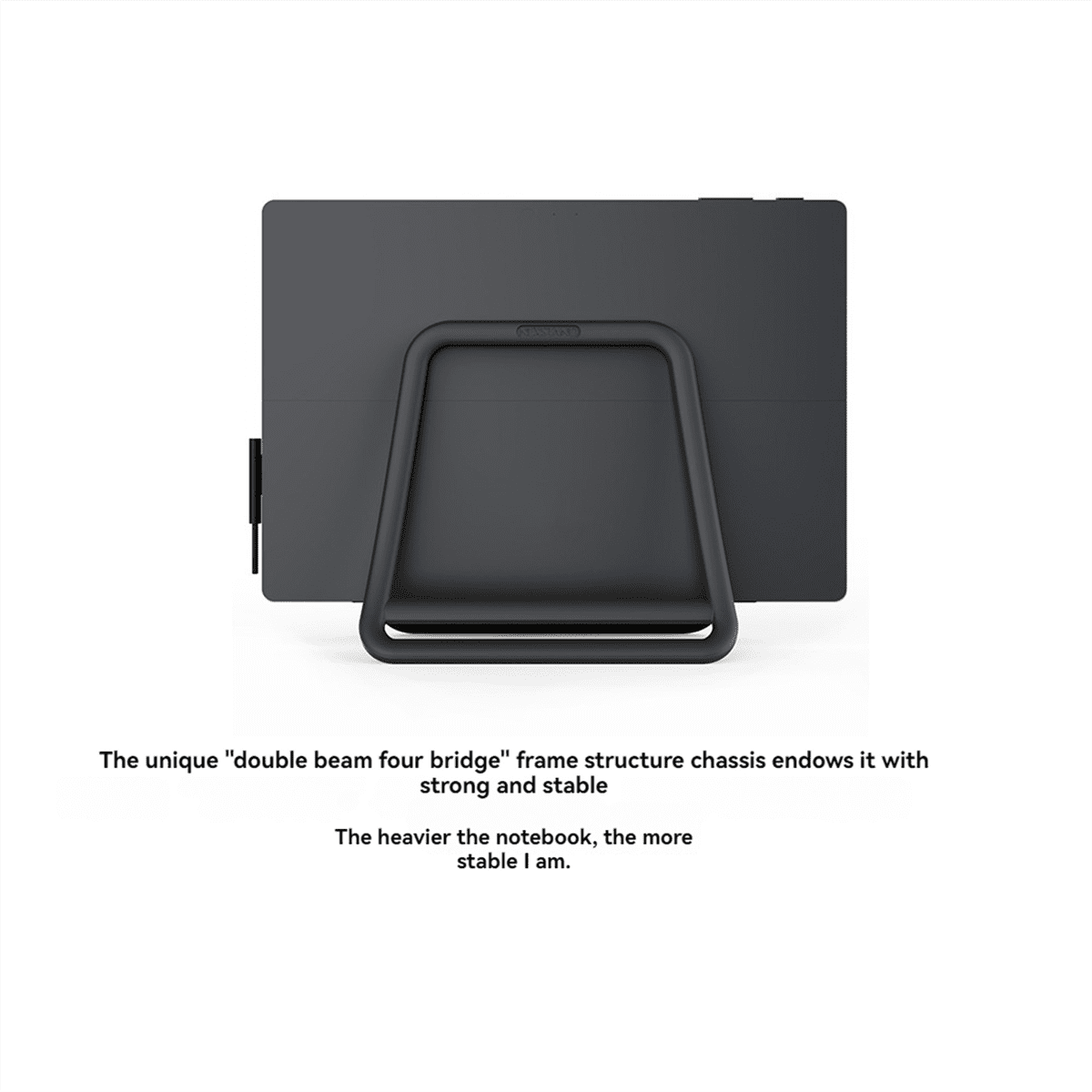 Vertical Desk Rack for Laptops and Tablets, Adjustable Width, Black - Image 3