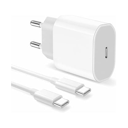 20 W USB-C Charger with European Plug and Cable, Travel Power Adapter