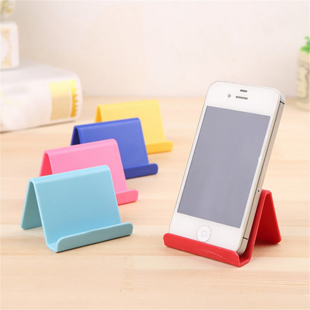 Foldable Phone Stands, Set of 5 Pocket-Size Desk Kickstands in Mixed Colors - Image 2