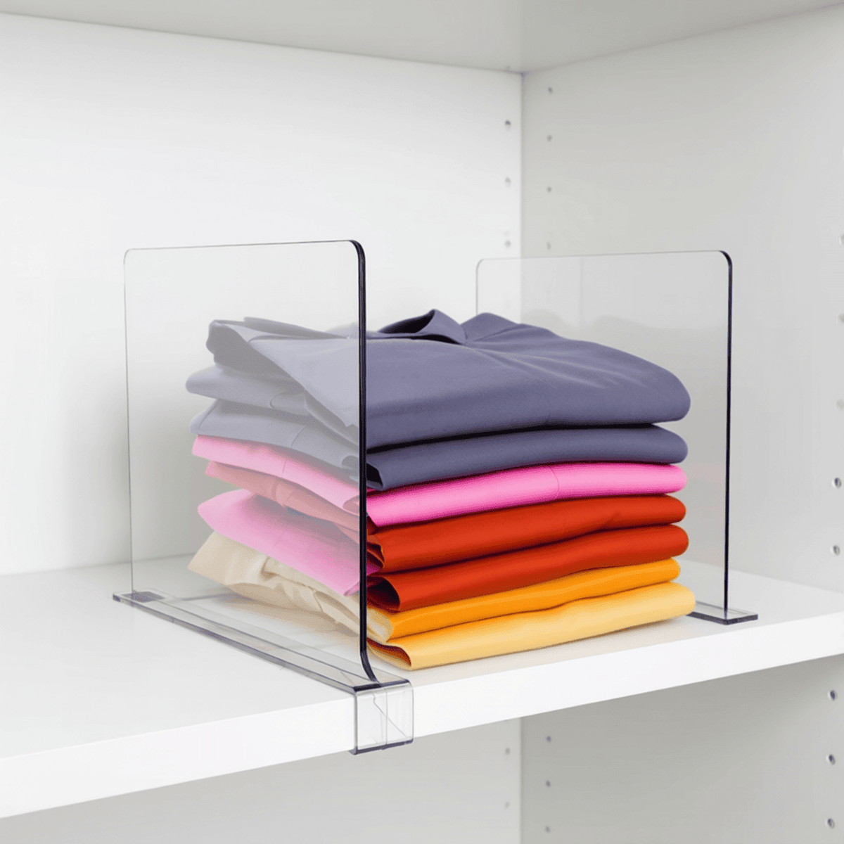 Clear Acrylic Shelf Dividers, 2-Piece Set of Slide-On Closet Separators - Image 5