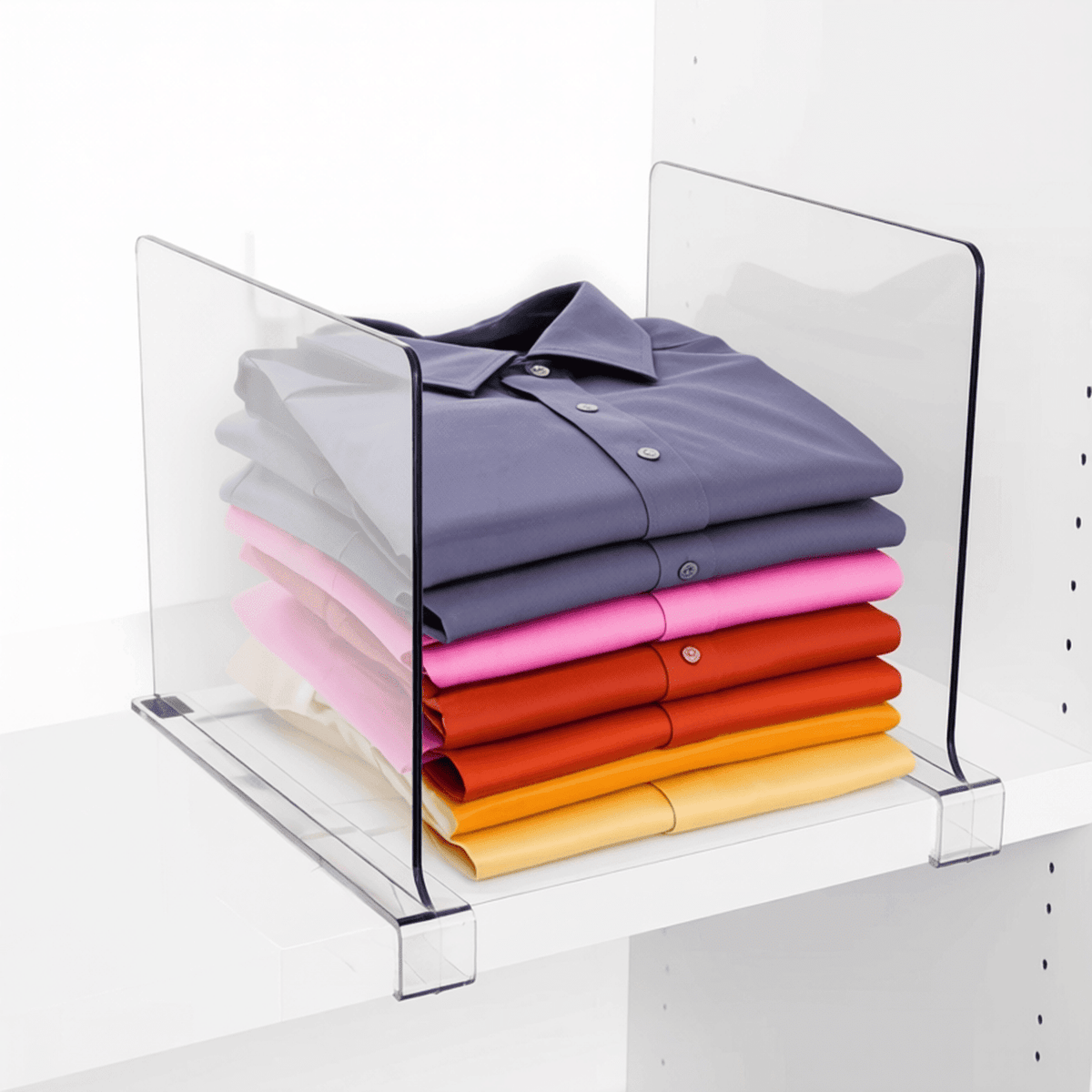 Clear Acrylic Shelf Dividers, 2-Piece Set of Slide-On Closet Separators - Image 3