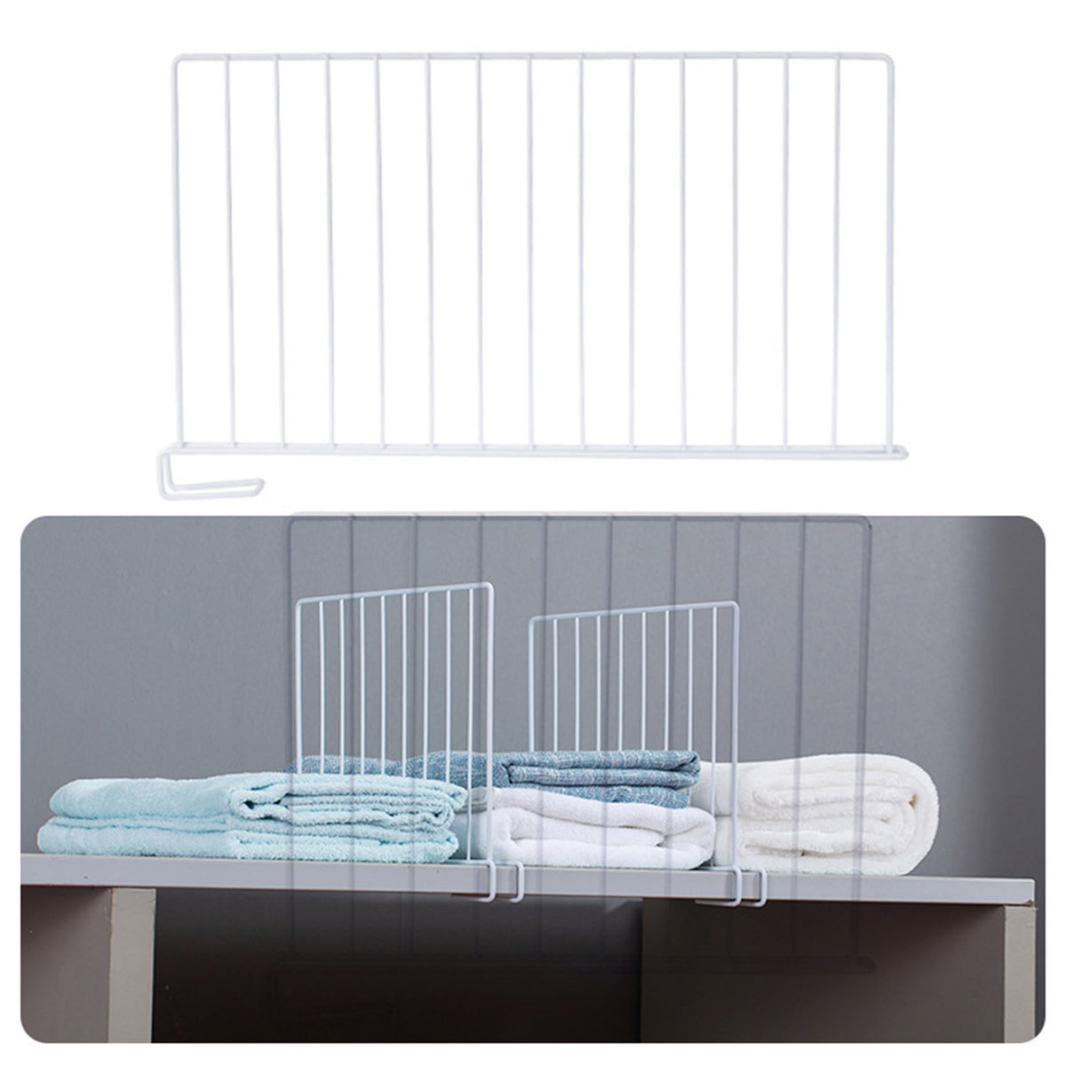 Metal Closet Shelf Dividers, Pair of Vertical Separators, 9.4 in Tall - Image 4